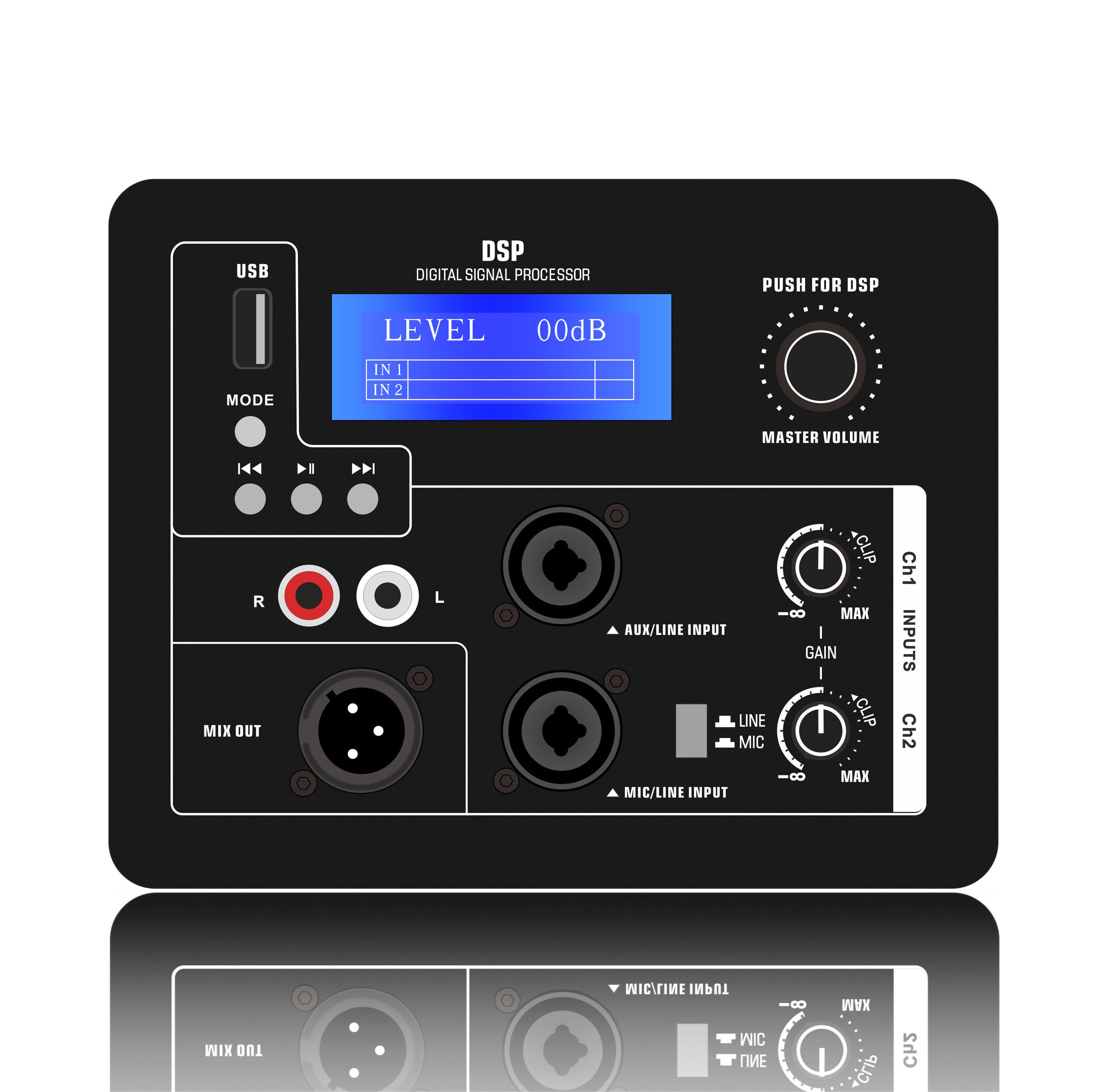 DSP1906: U 디스크 MP3 플레이어 및 통합 LCD DSP 제어 ADAU1701 기반 DSP 기능 모듈