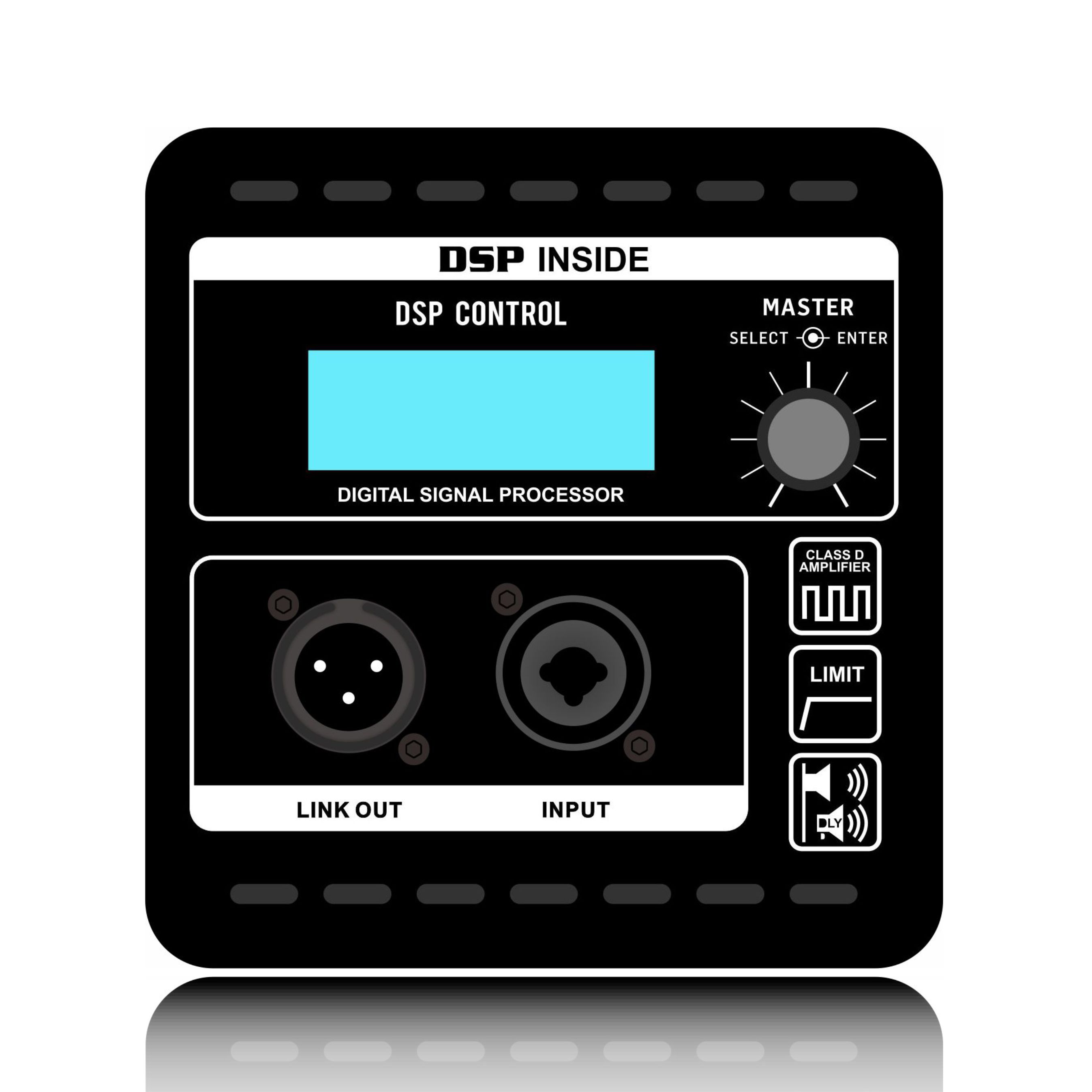 QMC800X:LCD 화면을 갖춘 단일 노브 DSP 제어 전문 라인 어레이 시스템 DSP 모듈