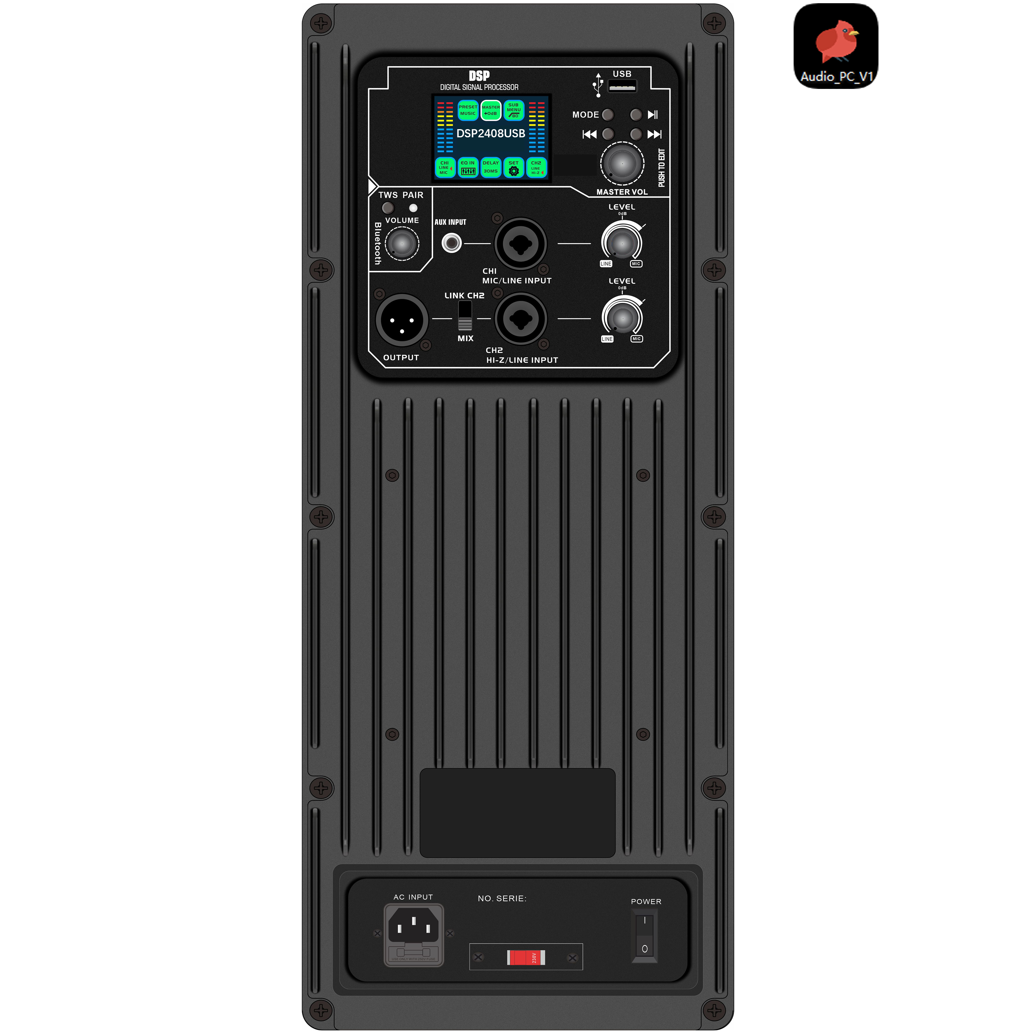 DSP2408USB 컬러 스크린 DSP 활성 전력 증폭기(USB 플래시 드라이브 오디오 재생 기능 포함)